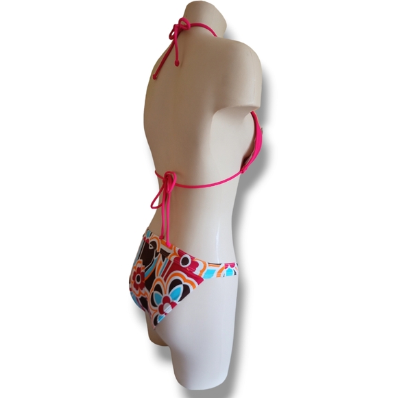 💥 Women's Pink Classic Halter Triangle Bikini Bra Top - Picture 11 of 16